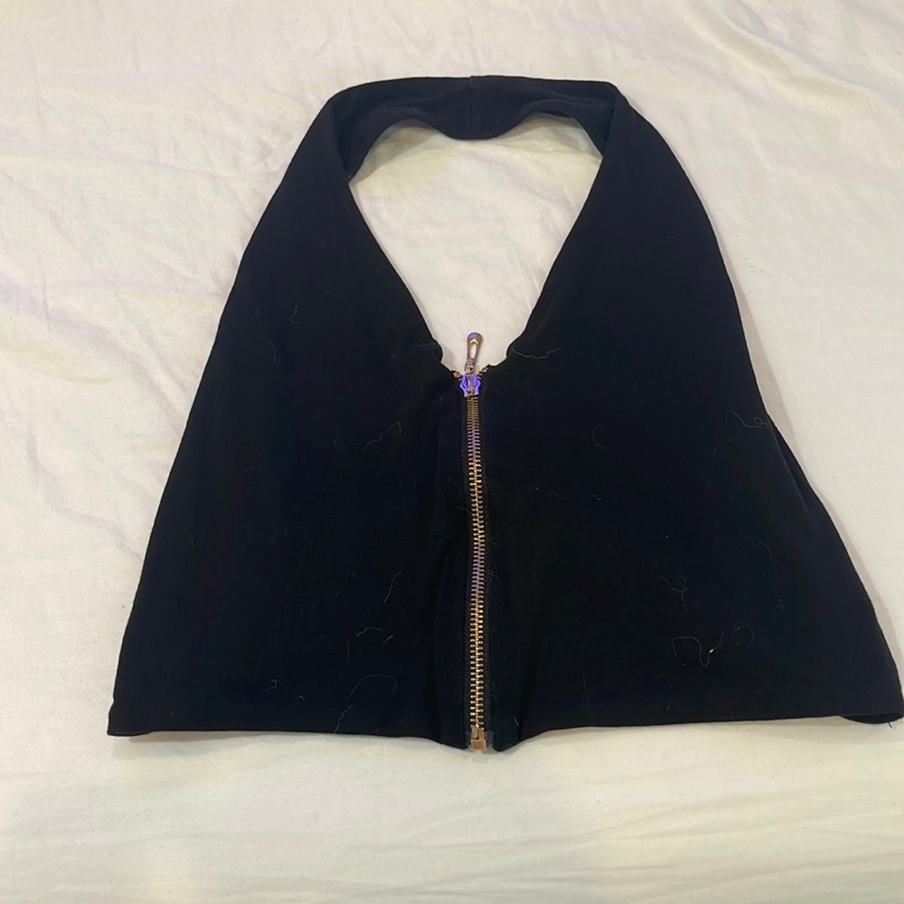 Black & Gold Halter Top